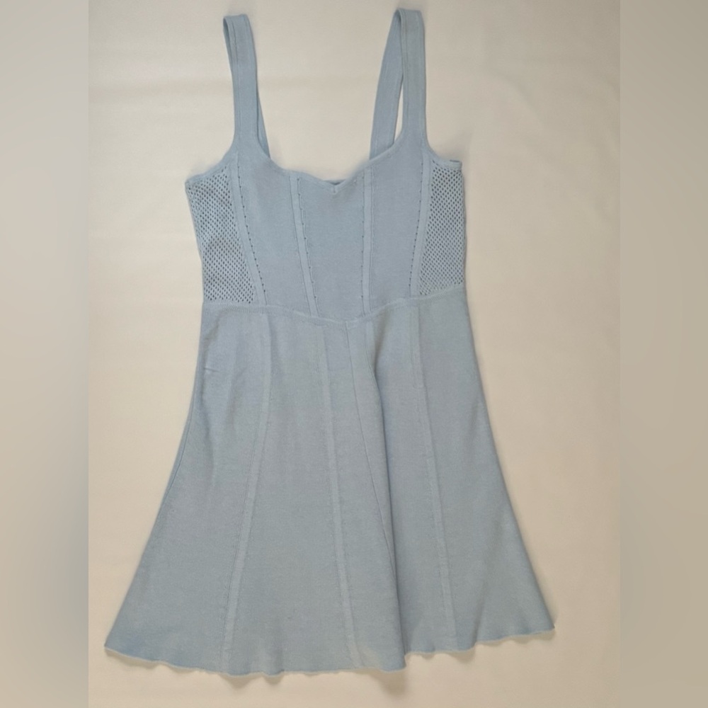 AMERICAN EAGLE OUTFITTERS Light Blue Summer Casual Knit Dress Medium